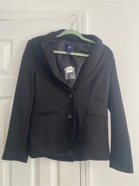 GAP Black Shawl Collar Two-Button Blazer